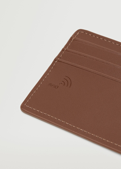 Shop Mango Anti-contactless Leather-effect Card Holder Brown