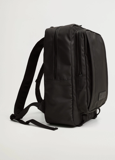 Shop Mango Multifunctional Contrasting Backpack Black