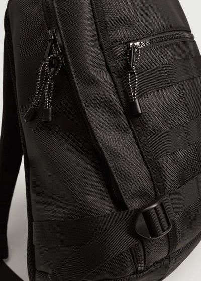 Shop Mango Canvas Mixed Backpack Black