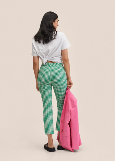 Shop Mango Flare Crop Pants Green