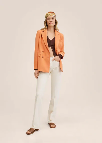 Shop Mango Double-breasted Suit Blazer Clementine