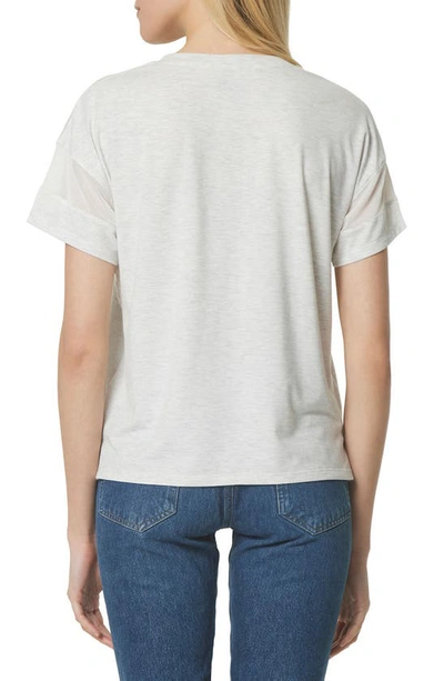 Shop Marc New York Andrew Marc Sport  Performance Mesh Sleeve Boxy T-shirt In Optic Heather