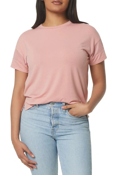 Shop Marc New York Andrew Marc Sport  Performance Mesh Sleeve Boxy T-shirt In Dusty Rose