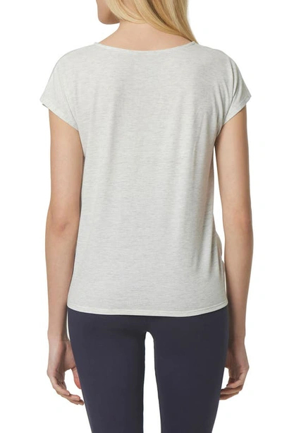 Shop Marc New York Overlapping Front Cap Sleeve Shirt In Optic Heather