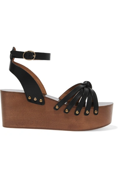 Shop Isabel Marant Étoile Zia Leather Platform Sandals