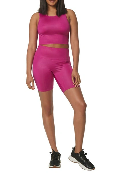 Shop Marc New York Performance High-waisted Liquid Biker Shorts In Orchid