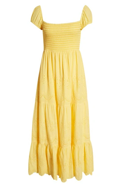 Shop Area Stars Olivia Tiered Cotton Maxi Dress In Lemon
