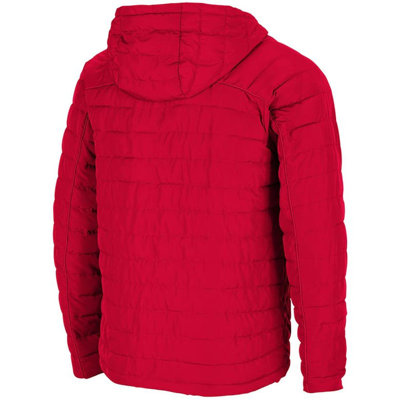 Shop Colosseum Red Wisconsin Badgers Suit It Up Raglan Puffer Hoodie Full-zip Jacket