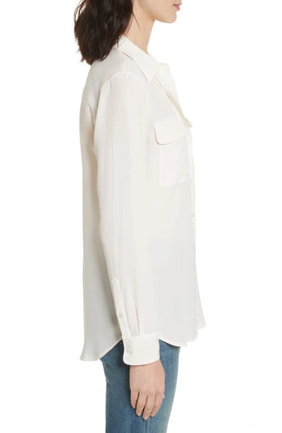 Shop Equipment 'slim Signature' Silk Shirt In Bright White
