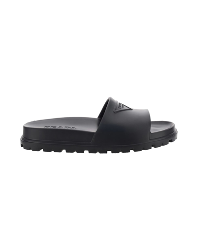 Shop Prada Sandal In Nero