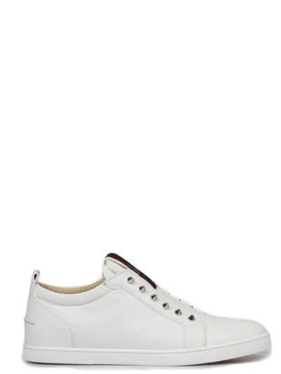 Shop Christian Louboutin F.a.v Stud Embellished Sneakers In White