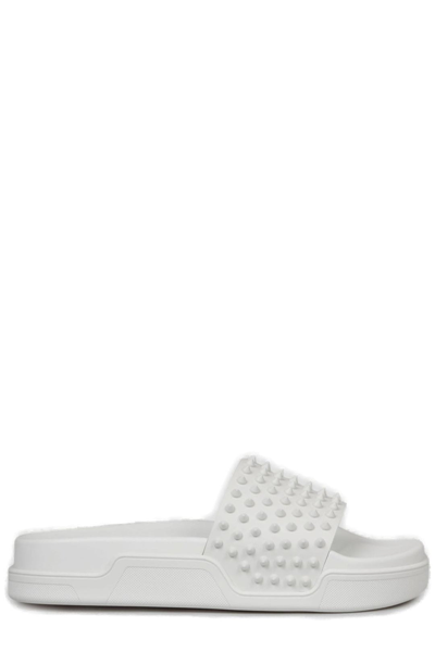 Shop Christian Louboutin Pool Fun Studded Sandals In White