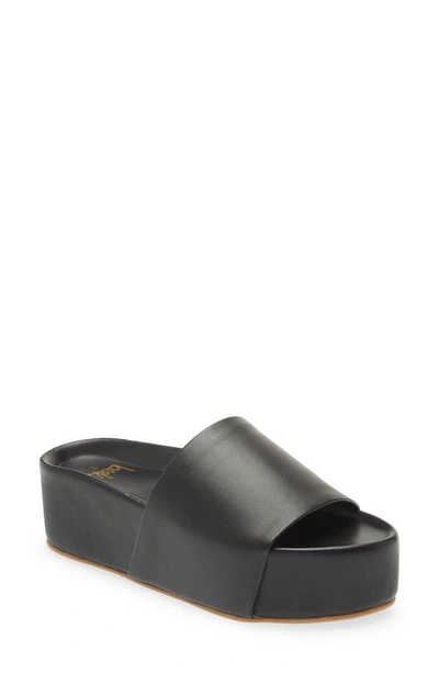 Shop Beek Platform Slide Sandal In Black/black