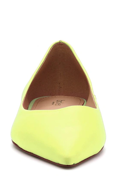 Shop Botkier Annika Pointed Toe Flat In Lime Leather