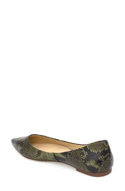 Shop Botkier Annika Pointed Toe Flat In Match Embossed Snake
