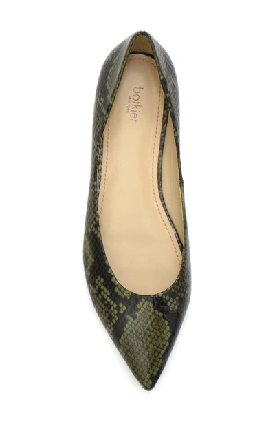 Shop Botkier Annika Pointed Toe Flat In Match Embossed Snake