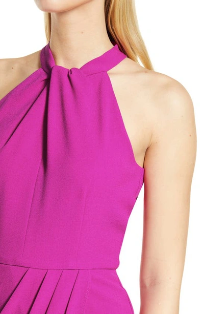 Shop Julia Jordan Knot Neck Halter Dress In Fuchsia