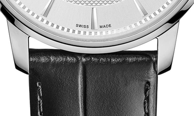 Mido Men's Swiss Automatic Baroncelli Signature Black Leather Strap 39mm In Black