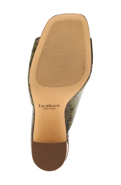 Shop Botkier Ross Block Heel Slide Sandal In Green Embossed Snake