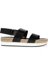 FLAMINGOS Mondrian glossed-leather slingback sandals