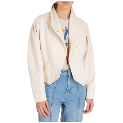 Shop Isabel Marant Women's Cotton Outerwear Jacket Blouson  Pauline In White