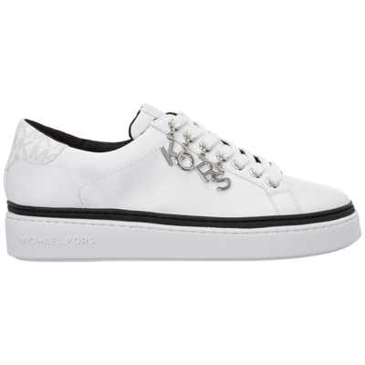 Shop Michael Kors Women's Shoes Leather Trainers Sneakers  Chapman In White