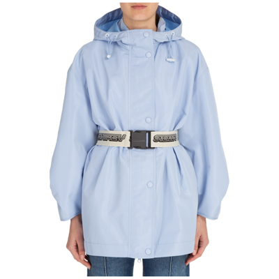 Shop Stella Mccartney Women's Outerwear Jacket Blouson Hood In Light Blue