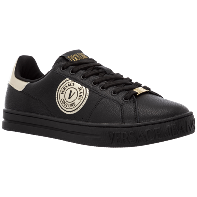 Shop Versace Jeans Couture Men's Shoes Trainers Sneakers   Court 88 V-emblem In Black
