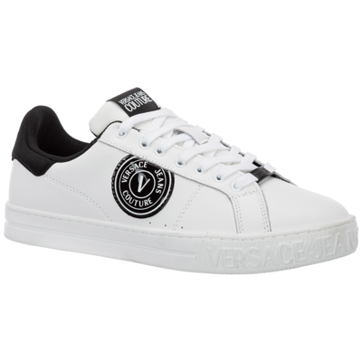 Shop Versace Jeans Couture Men's Shoes Trainers Sneakers   Court 88 V-emblem In White