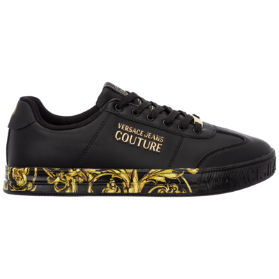 Shop Versace Jeans Couture Men's Shoes Trainers Sneakers   Court88 Regalia Baroque In Black