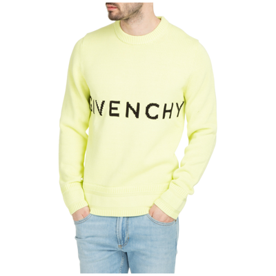 Shop Givenchy Men's Crew Neck Neckline Jumper Sweater Pullover 4g In Yellow