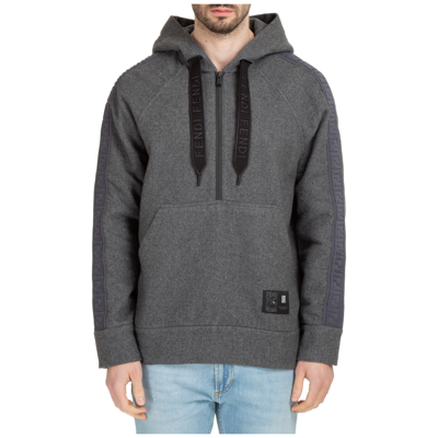 Shop Fendi Men's Hoodie Sweatshirt Sweat In Grey