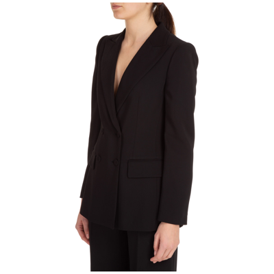 Shop Alberta Ferretti Women's Double Breasted Jacket Blazer In Black
