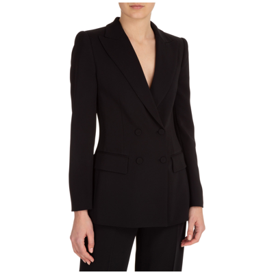 Shop Alberta Ferretti Women's Double Breasted Jacket Blazer In Black