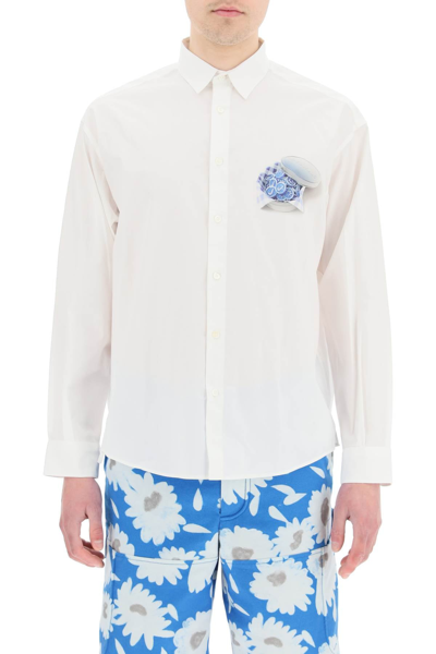 Shop Jacquemus 'la Chemise Simon' Shirt In White