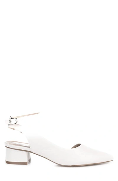 Shop Journee Collection Keefa Croc Embossed Pointed Toe Pump In Off White