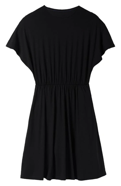 Shop Boden Flutter Sleeve Jersey Dress In Black