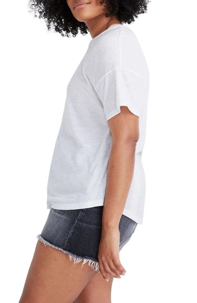 Shop Madewell Whisper Cotton Crewneck T-shirt In Optic White