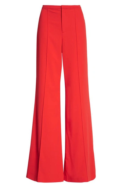 Shop Alice And Olivia Dylan High Waist Wide Leg Pants In Bright Poppy