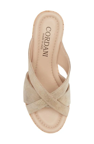 Shop Cordani Devon Platform Wedge Sandal In Dusty Gold