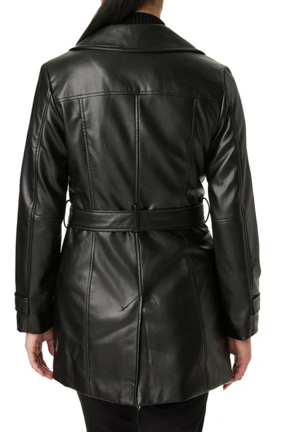 Shop Sanctuary Faux Leather Trench Coat In Black