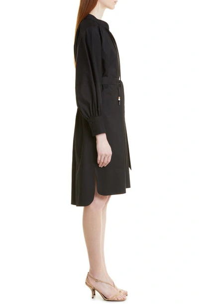 Shop Hugo Boss Dapera Long Sleeve Shirtdress In Black