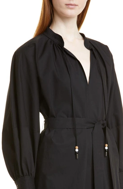 Shop Hugo Boss Dapera Long Sleeve Shirtdress In Black