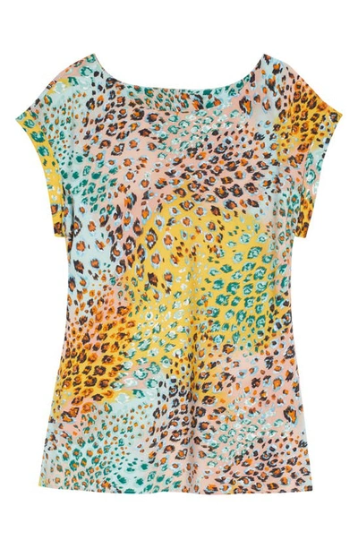 Shop Lightcodes Goddess Print Satin Tunic Top In Wildling Print