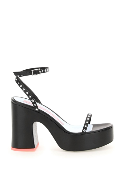 Shop Chiara Ferragni Stars Platform Sandals In Black