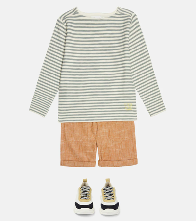 Bonpoint Aimerick Striped Cotton Top In Late Blue