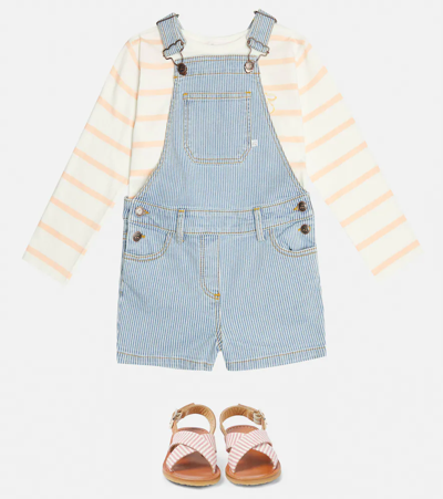 Shop Bonpoint Saga Denim Overalls In Ra Denim Light