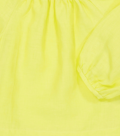 Shop Bonpoint Anastide Linen Blouse In Yellow