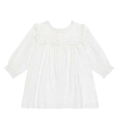 Shop Bonpoint Baby Teiki Printed Cotton Dress In Po Gris