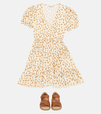 The New Society Leopard-print Cotton Wrap Dress In Leo Print